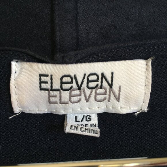 Velvety Soft Lapel Eleven Eleven Deepsea Blue Handkerchief Hem Open Cardigan - Picture 16 of 16